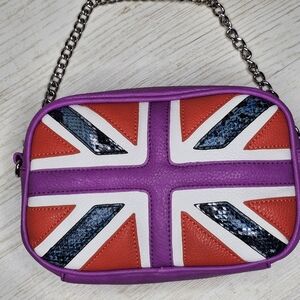 Twiggy London Union Jack Themed Purple and Red Women's Bag